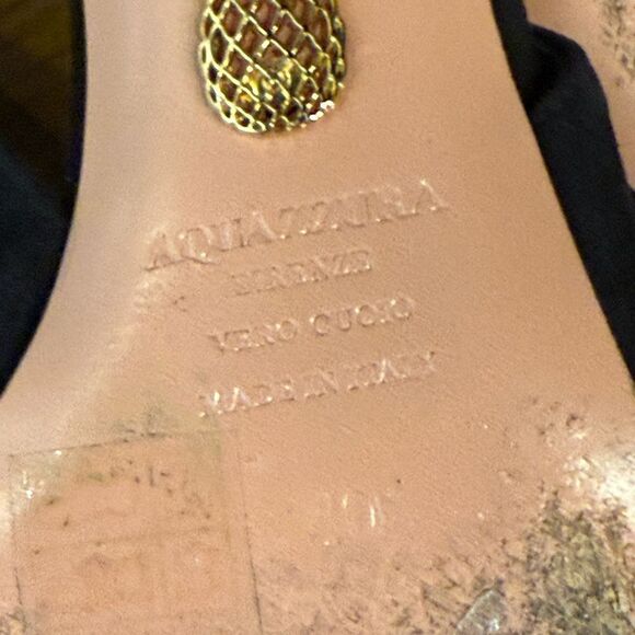 Aquazzura Love Me 45 Suede & Vinyl Slingback Pump - Picture 9 of 9